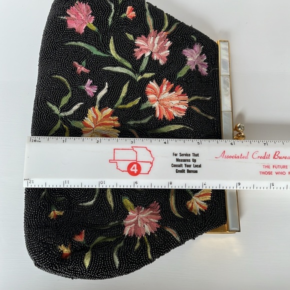 Vintage Bags By Josef Beaded Embroidered Clutch Bag Hand Beaded In France - Picture 11 of 13